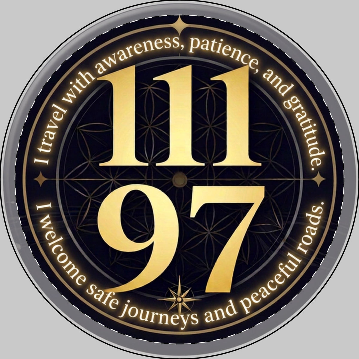 Sacred Safety Numbers 111 97 Car Magnet | New Beginnings & Mindful Driving Intention