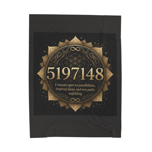 5197148 Gold Mandala Velveteen Plush Blanket | Sacred Numbers Intention Home Décor