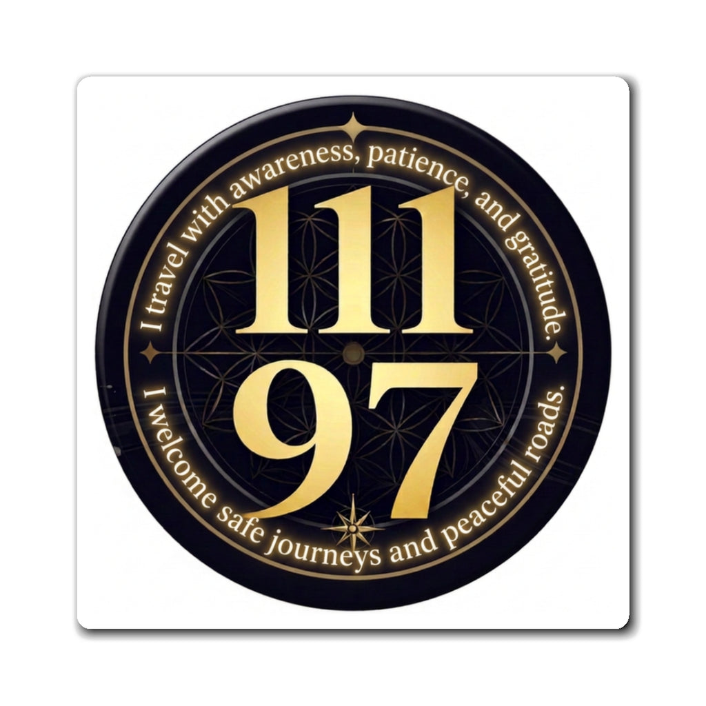 111 97 Spiritual Protection Magnet Safe Journeys & Gratitude Fridge Sticker