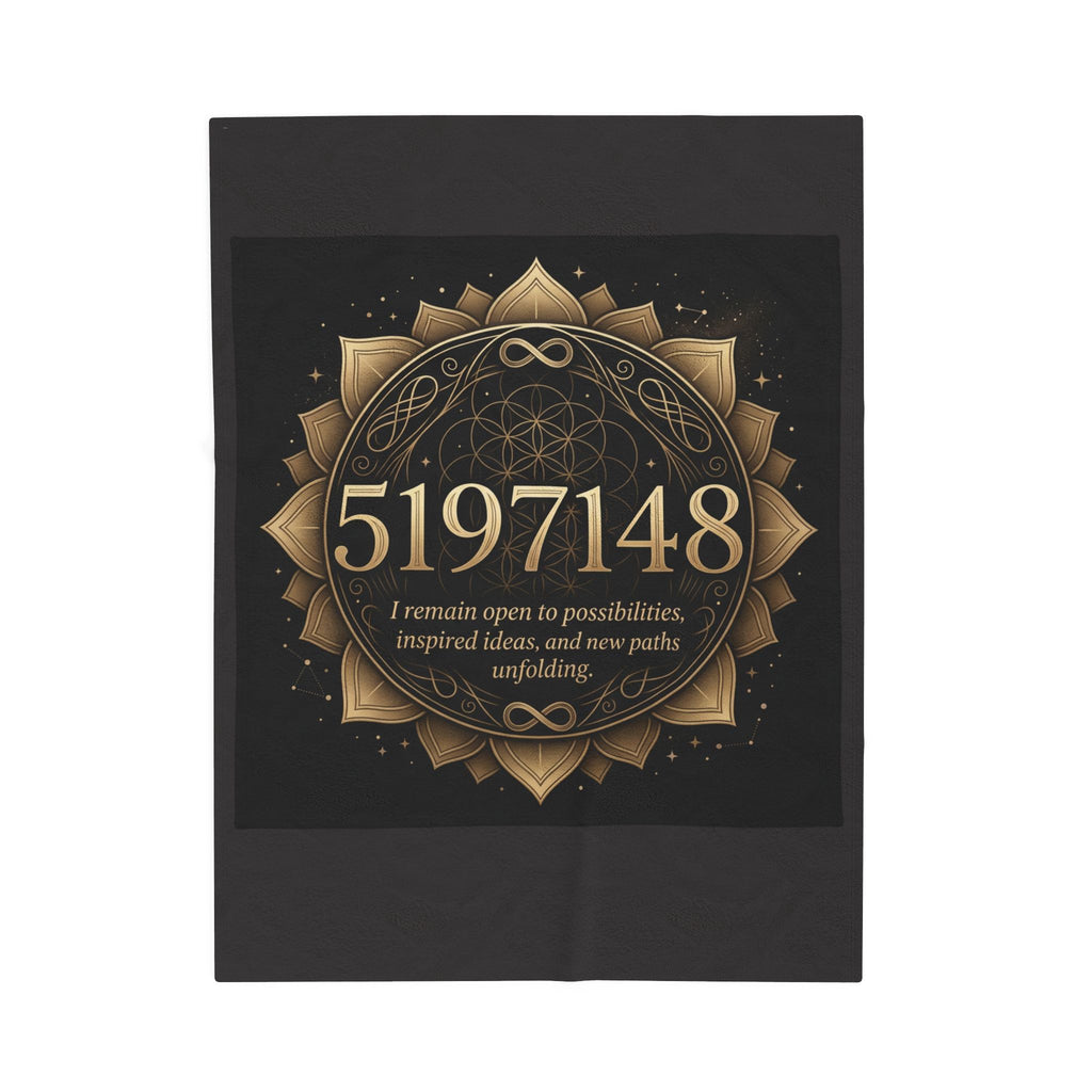 5197148 Gold Mandala Velveteen Plush Blanket | Sacred Numbers Intention Home Décor