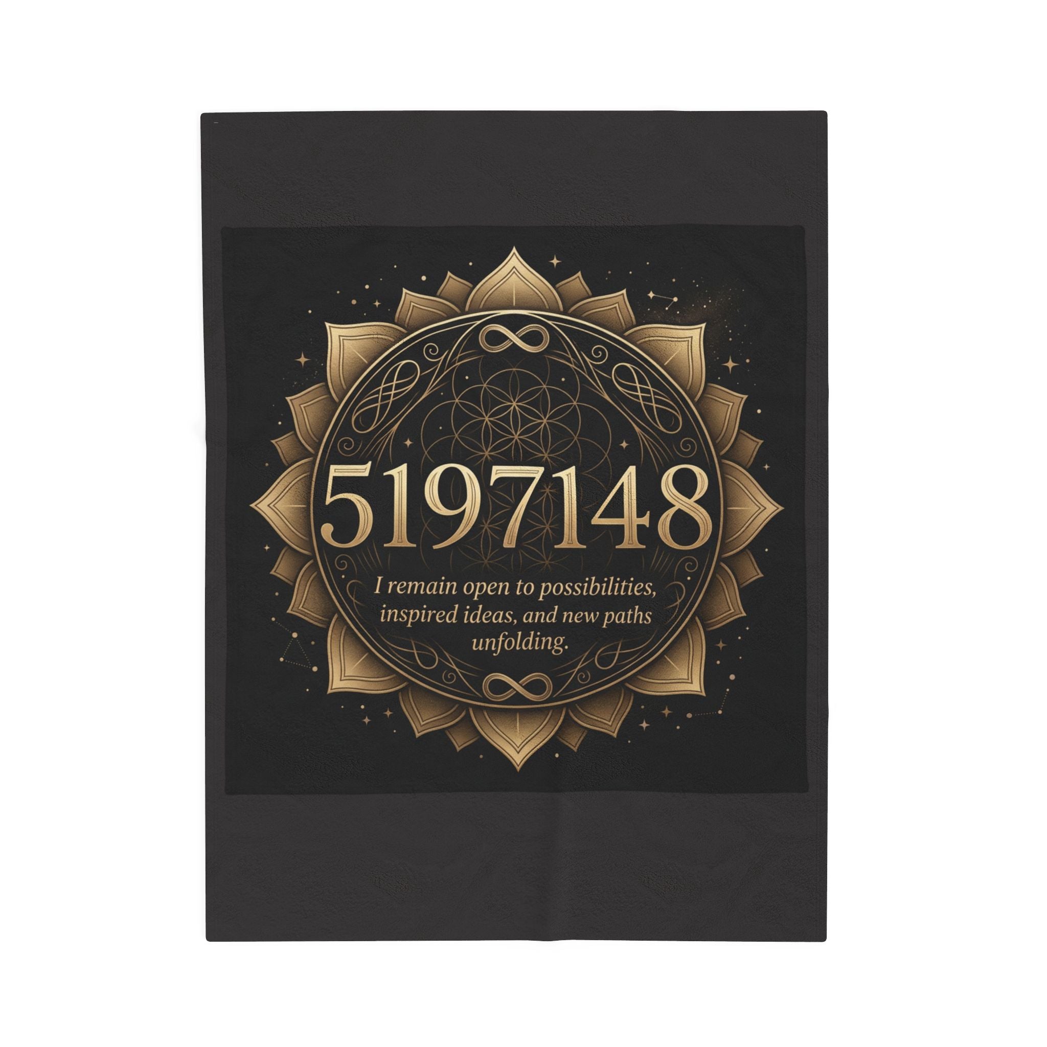 5197148 Gold Mandala Velveteen Plush Blanket | Sacred Numbers Intention Home Décor