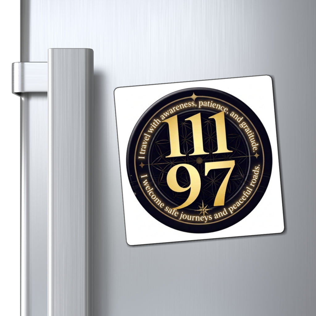 111 97 Spiritual Protection Magnet Safe Journeys & Gratitude Fridge Sticker