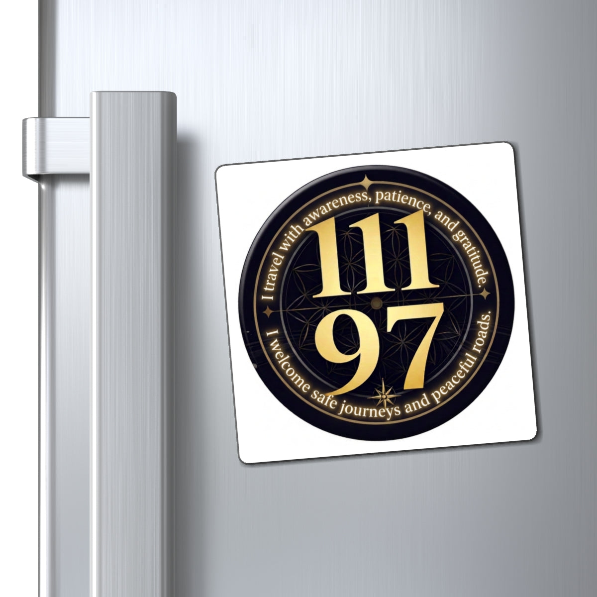 111 97 Spiritual Protection Magnet Safe Journeys & Gratitude Fridge Sticker