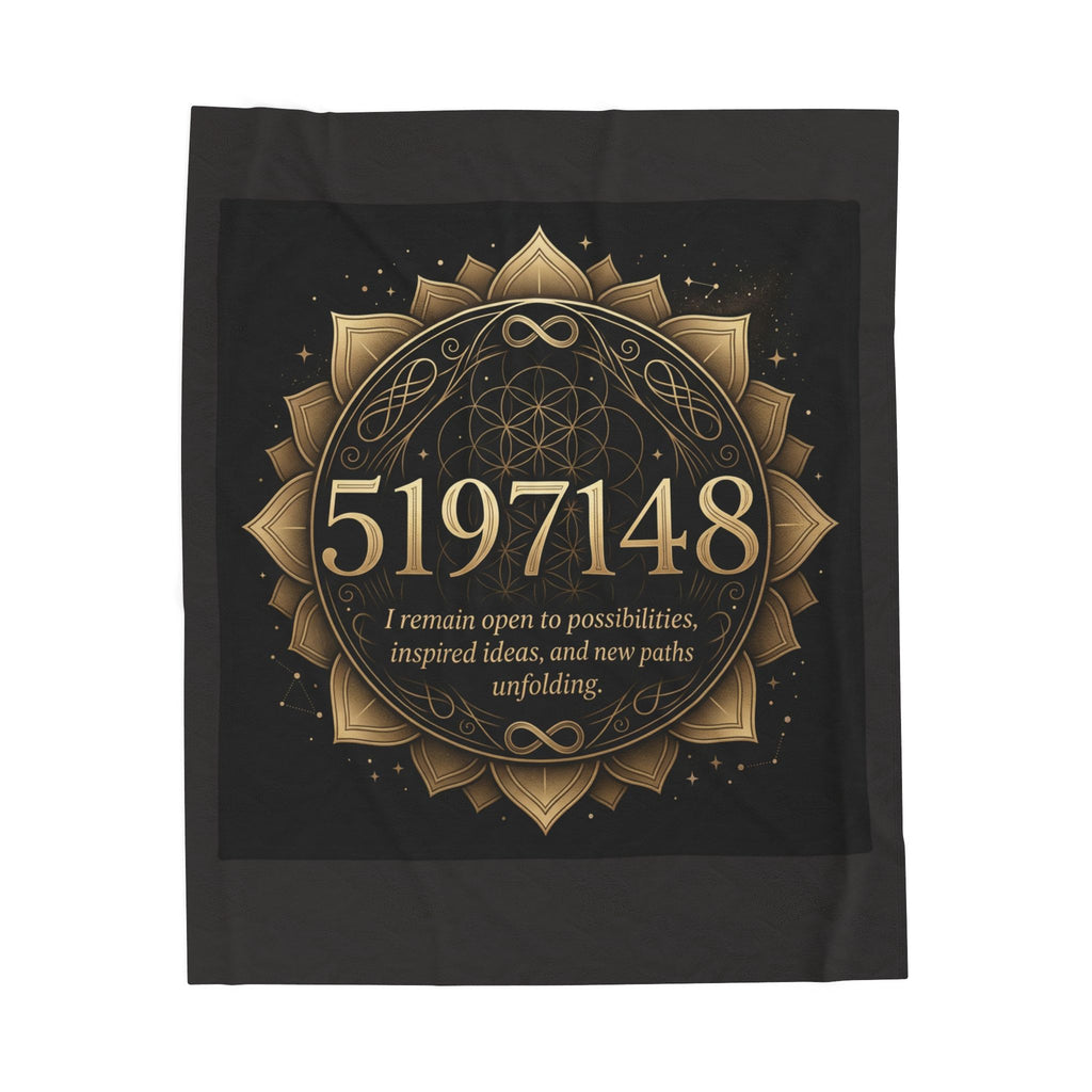 5197148 Gold Mandala Velveteen Plush Blanket | Sacred Numbers Intention Home Décor