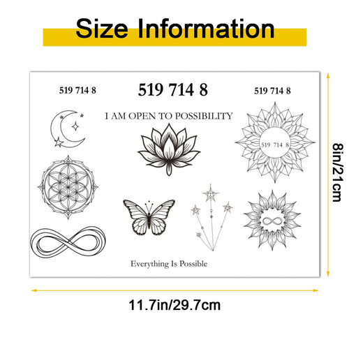 Sacred Ink 519 714 8 Everything Is Possible Temporary Tattoo Sheet