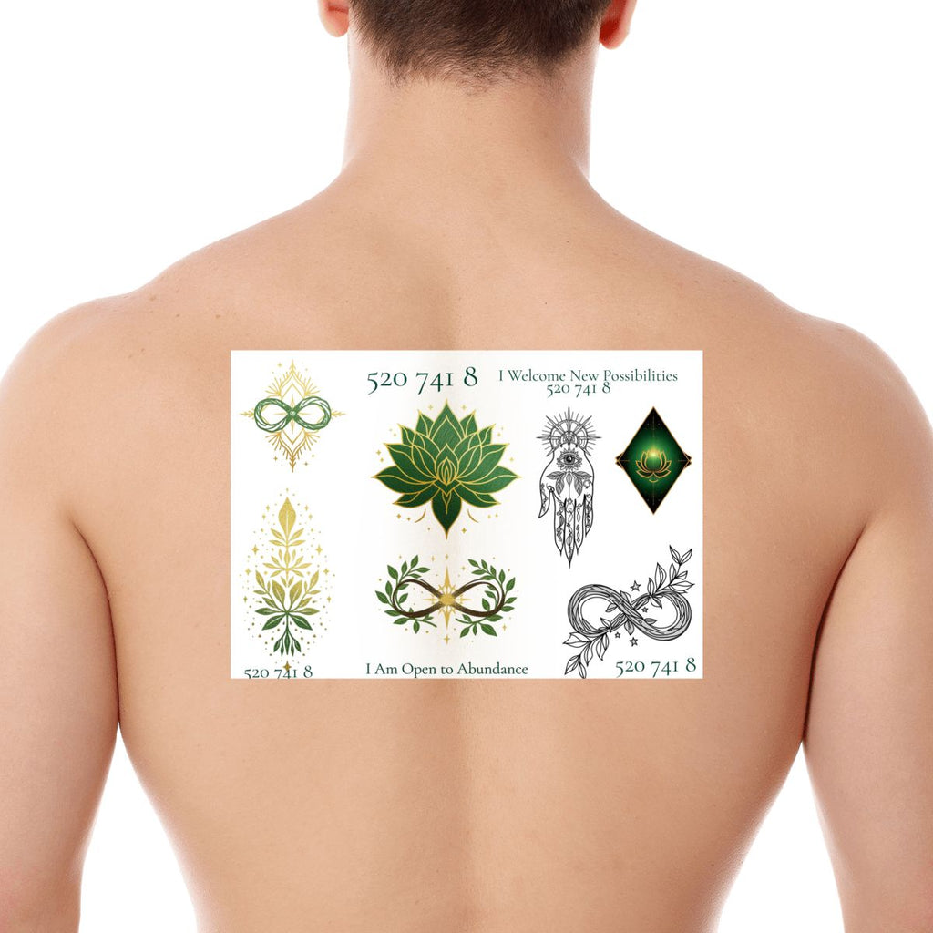 Sacred Ink 520 741 8 Open to Abundance Temporary Tattoo Sheet