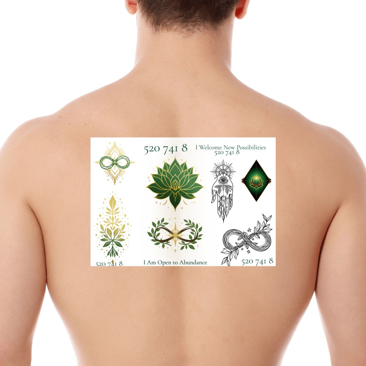Sacred Ink 520 741 8 Open to Abundance Temporary Tattoo Sheet