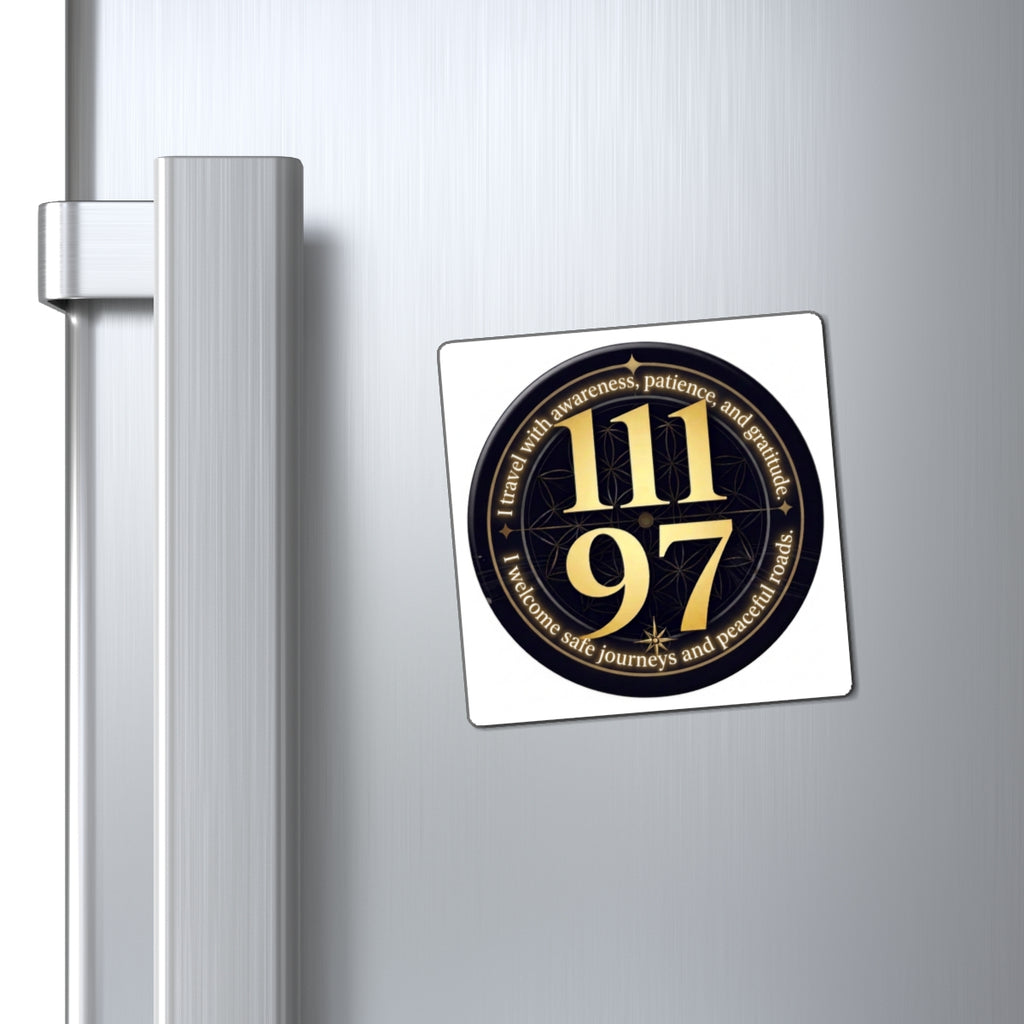 111 97 Spiritual Protection Magnet Safe Journeys & Gratitude Fridge Sticker