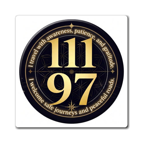 111 97 Spiritual Protection Magnet Safe Journeys & Gratitude Fridge Sticker