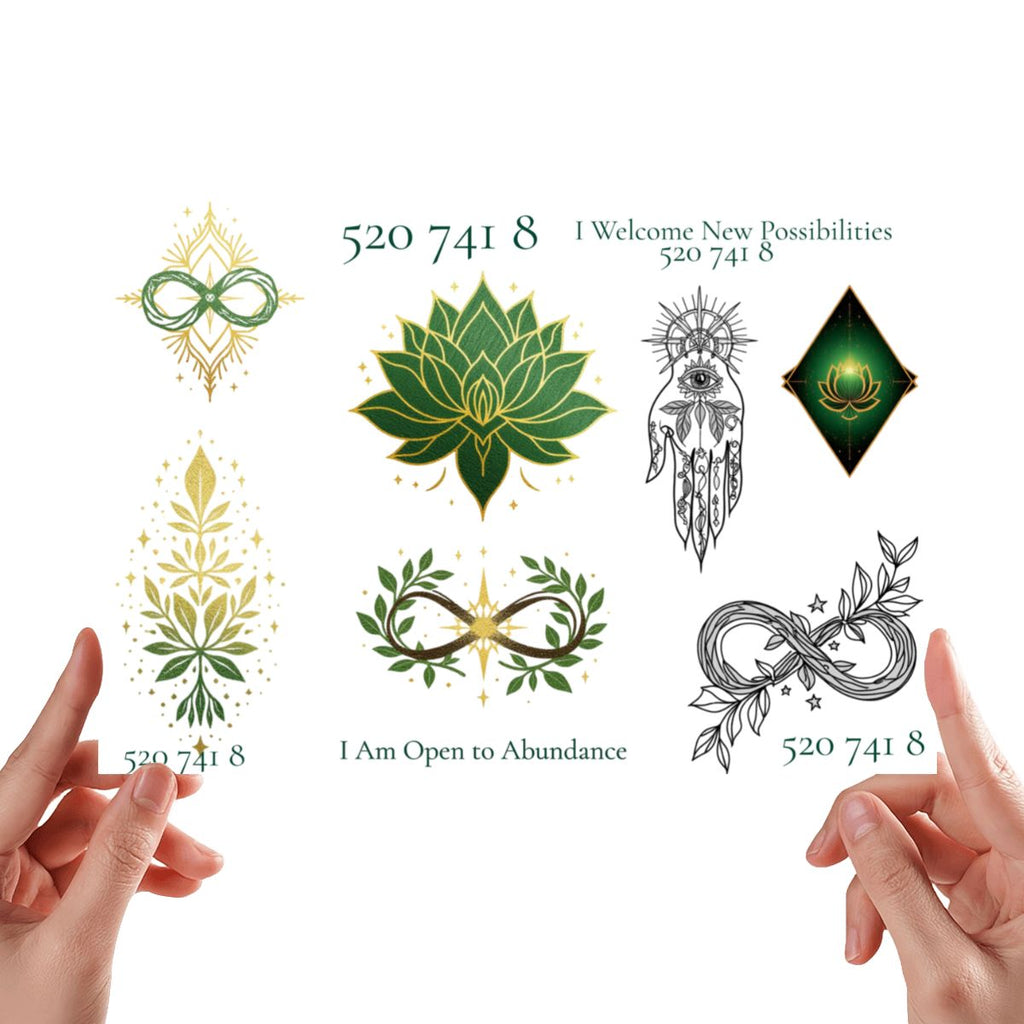 Sacred Ink 520 741 8 Open to Abundance Temporary Tattoo Sheet
