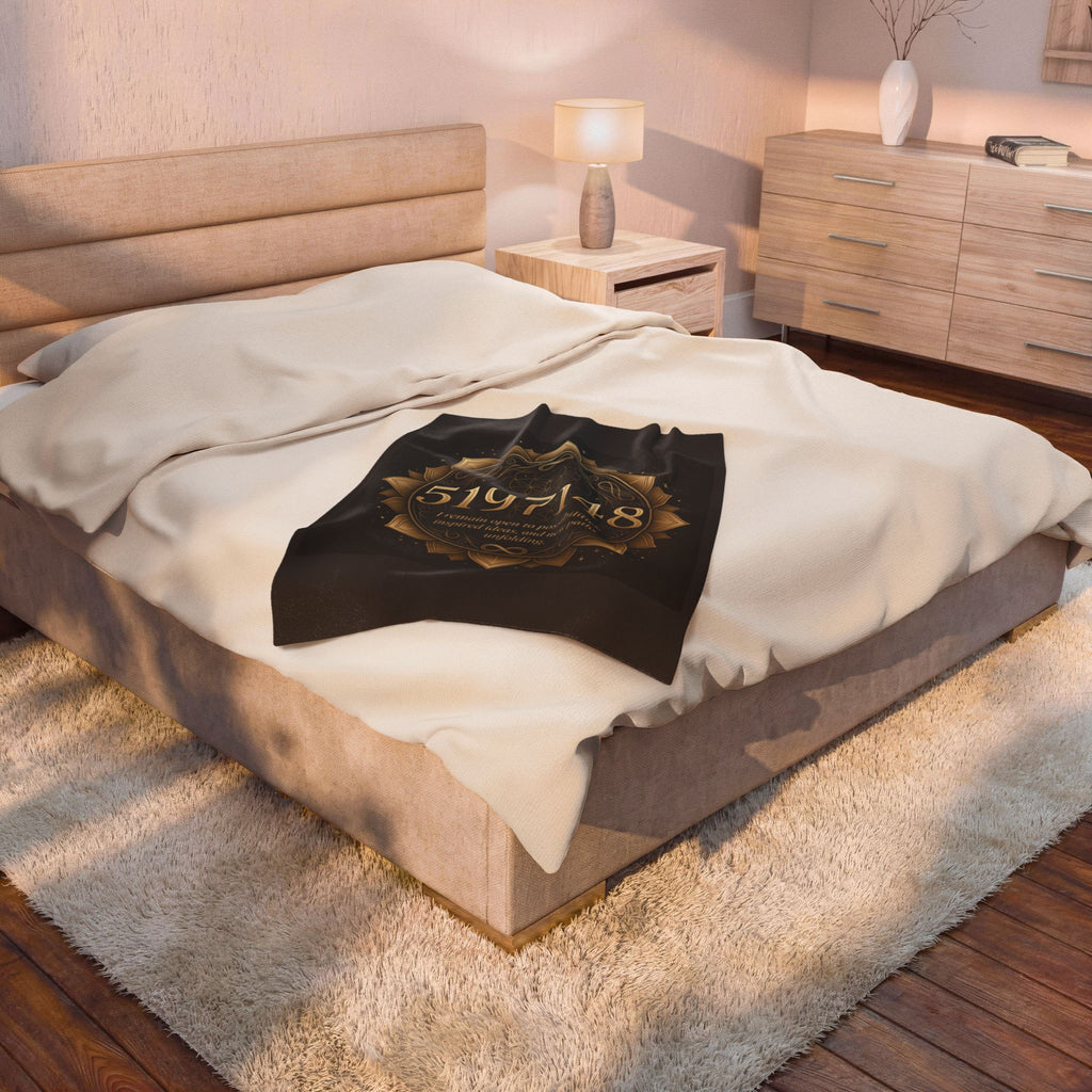 5197148 Gold Mandala Velveteen Plush Blanket | Sacred Numbers Intention Home Décor