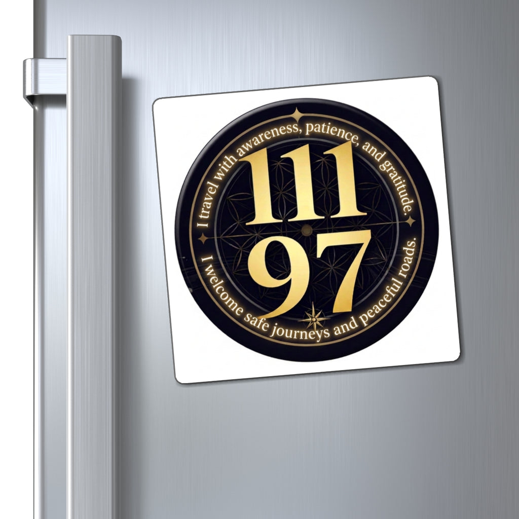 111 97 Spiritual Protection Magnet Safe Journeys & Gratitude Fridge Sticker