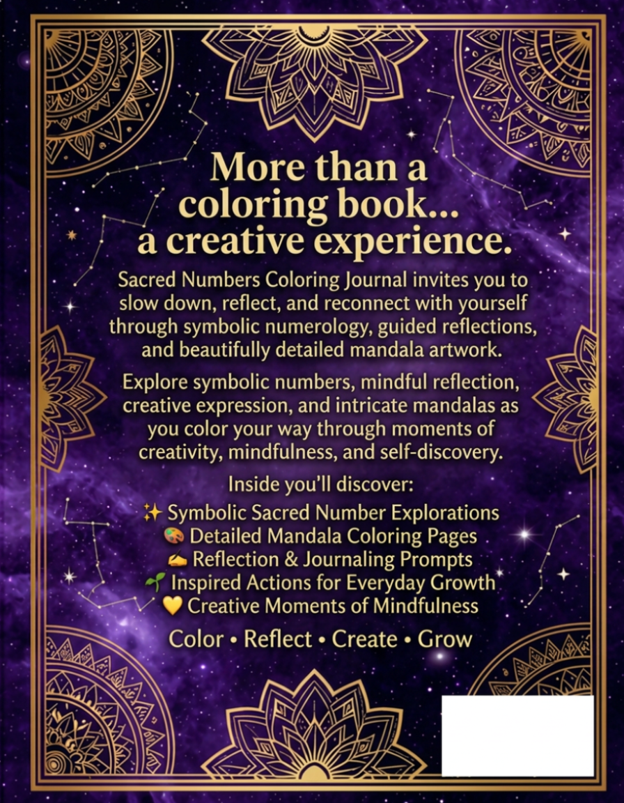 Sacred Numbers Coloring Journal: A Sacred Geometry Adult Mandala Coloring Book with Flower of Life, Tree of Life, Meditation, Manifestation & Intention Pages