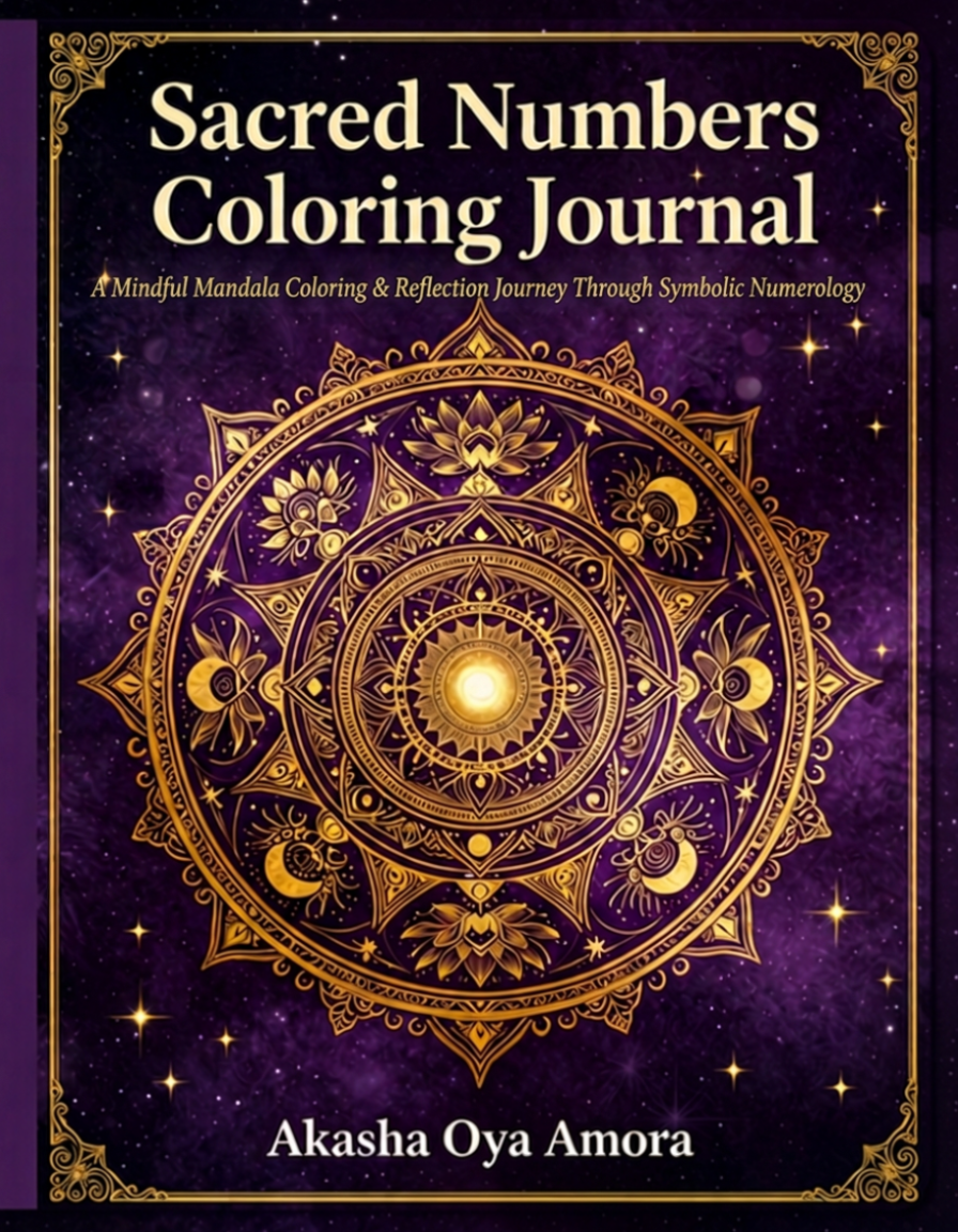 Sacred Numbers Coloring Journal: A Sacred Geometry Adult Mandala Coloring Book with Flower of Life, Tree of Life, Meditation, Manifestation & Intention Pages