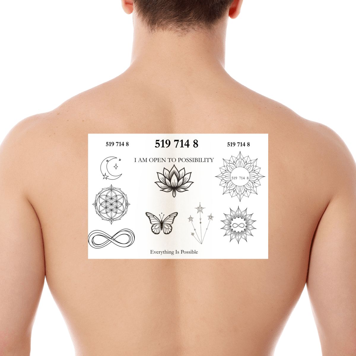 Sacred Ink 519 714 8 Everything Is Possible Temporary Tattoo Sheet